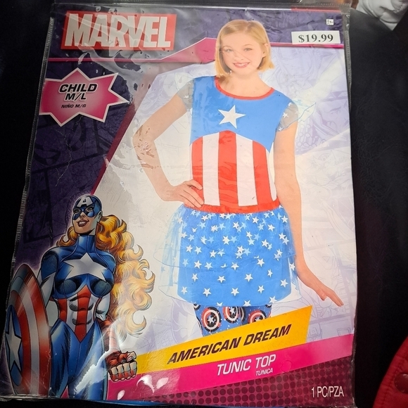 NWOT Halloween Costume Marvel American Dream Girl's M/L - Picture 1 of 4